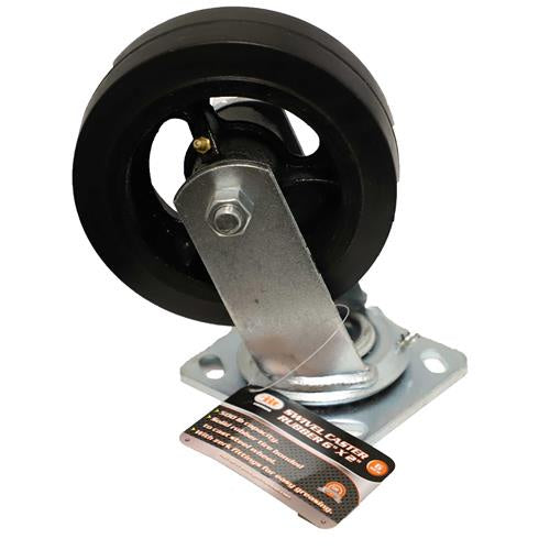 CASTER, 6" SWIVEL RUBBER - Tool Town USA