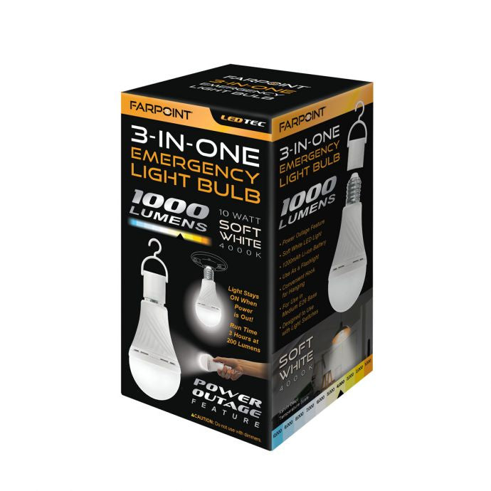 LIGHT BULB 3 IN 1 EMERGENCY - Tool Town USA