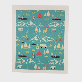 SWEDISH DISH CLOTH: SUMMER CAMPING COLLAGE - Tool Town USA