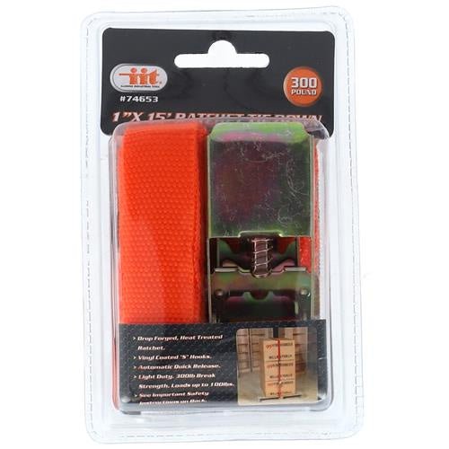 TIE DOWN, 1X15 RATCHET W/HOOK - Tool Town USA