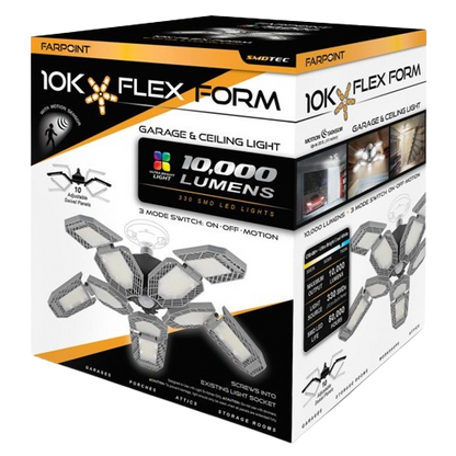 10K Flex Form Garage & Ceiling Light with Motion Sensor