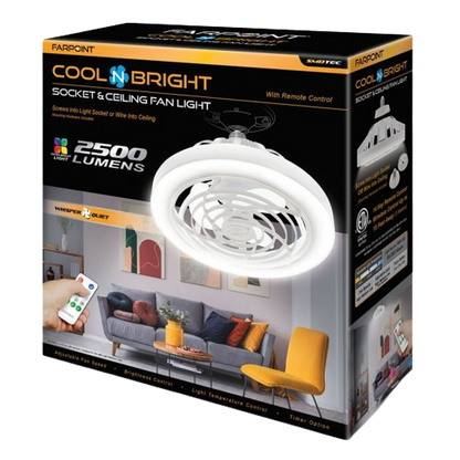 Cool-N-Bright Socket & Ceiling Fan Light