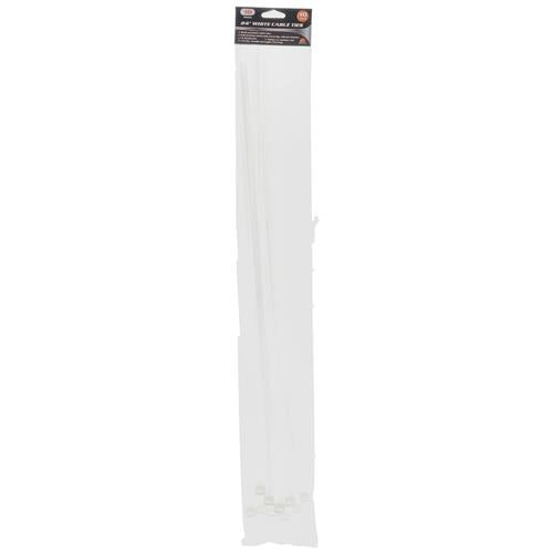 CABLE TIES, 24" WHT 10PC