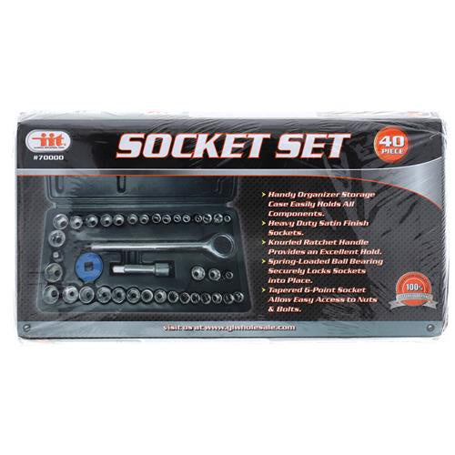 SOCKETS, 40PC 1/4 3/8