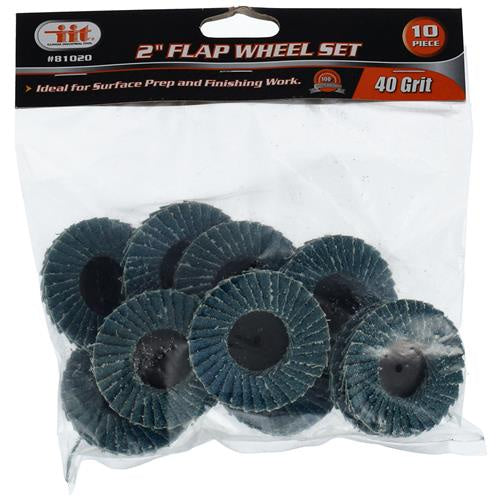 FLAP WHEEL, 2" 40G 10 PK