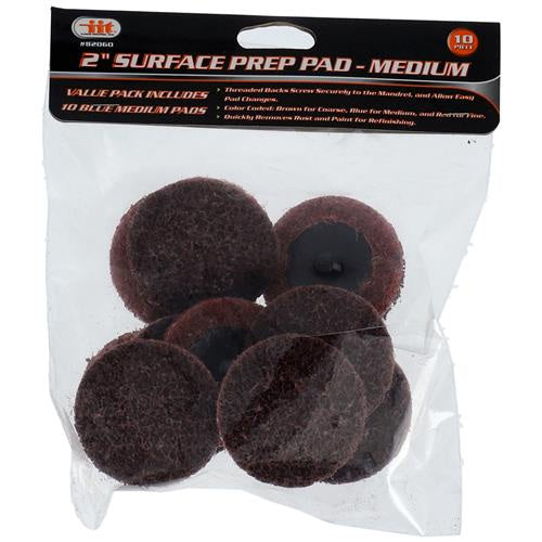 SURFACE PREP PAD, 10PC 2" MEDIUM