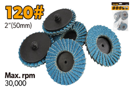 FLAP WHEEL 2" 120G 10PK