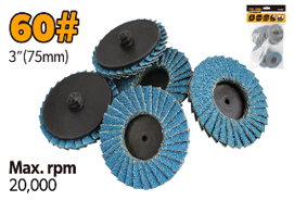 FLAP WHEEL, 3" 60G 10 PC