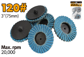 FLAP WHEEL, 3" 120G 10 PK