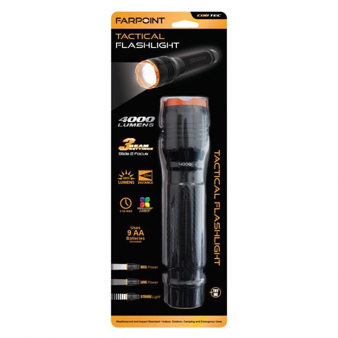 FLASHLIGHT, 4000 LM TACTICAL - Tool Town USA
