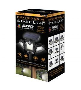 LIGHT, SOLAR MOTION 500 LM W/STAKE - Tool Town USA