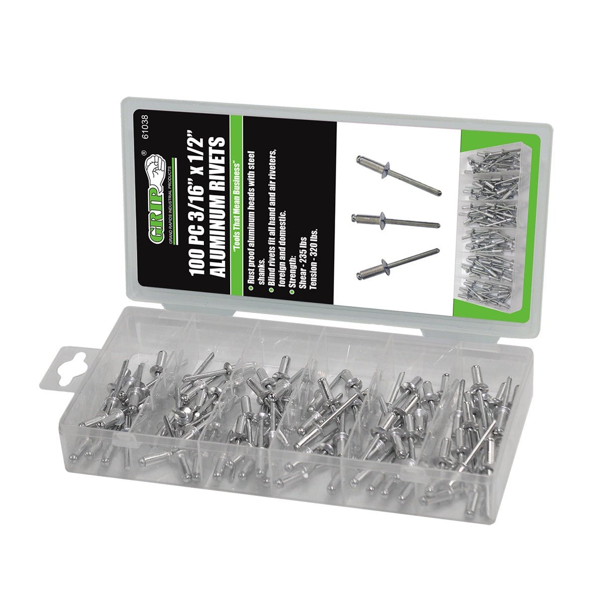 RIVET, 100PC 3/16X1/2 - Tool Town USA