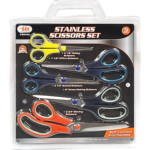 SCISSORS, 5PC COMFORT GRIP - Tool Town USA