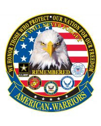 SIGN, AMERICAN WARRIORS