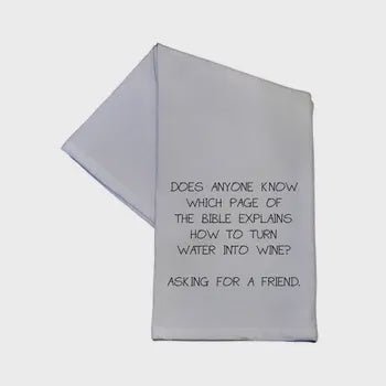 TEA TOWEL, WATER TO WINE - Tool Town USA