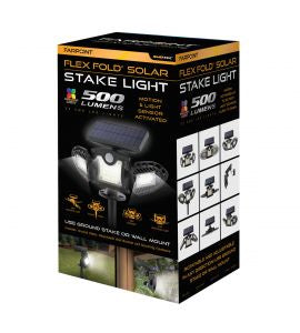 LIGHT, SOLAR MOTION 500 LM W/STAKE